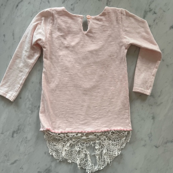 Babycake Vintage Blush Pink Long Sleeve 5T Doily Appliqué - Picture 8 of 10